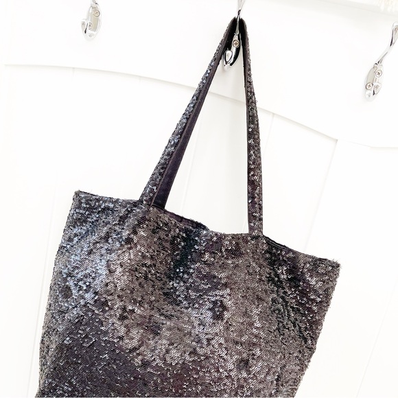 Sequin Black Tote Bag - Picture 2 of 5